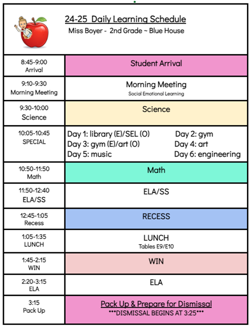 schedule
